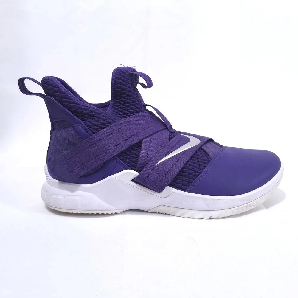 Nike LeBron Soldier 12 XII‎ SFG Purple Silver Basketball Shoes Sz 13.5 Sneakers